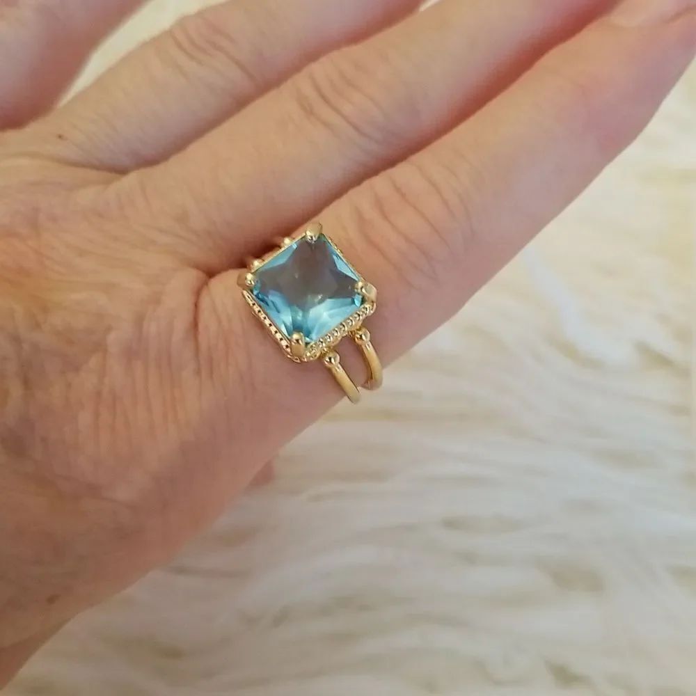 Ocean blue size 9 ring - Picture 8 of 8